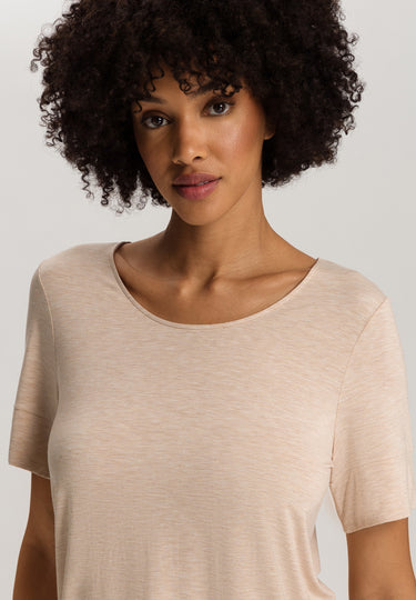 Natural Elegance Flowy Round Neck Top | Black/Aqua 74902-3012